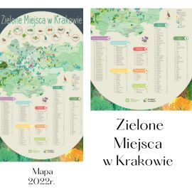 mapa zielone miejsca w Krakowie 2022r.